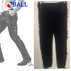 Ball Open Side Lacing Pants Medium skintight fit Gently worn 80% polyester